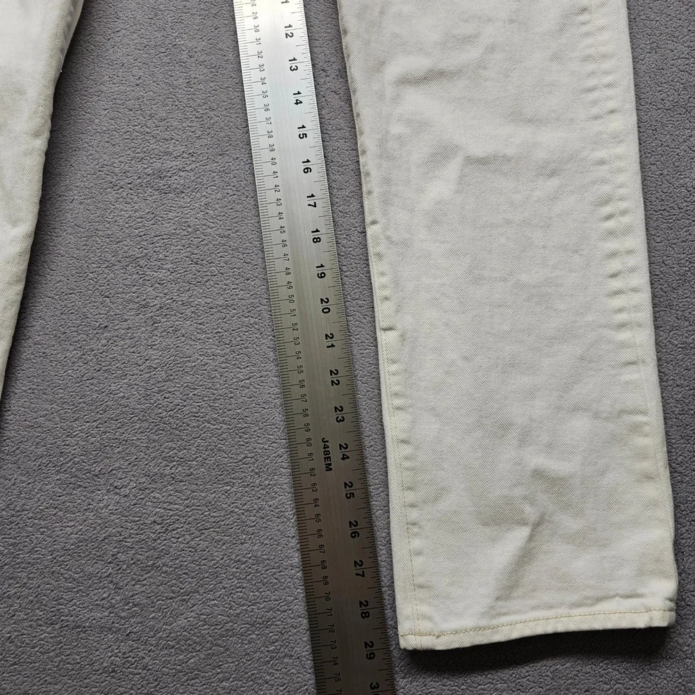 J.Crew 770 Straight Fit Jeans Mens 32x32 Cream Off White Slim Every Stitch Denim